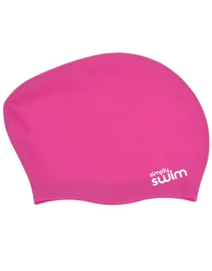 Adult Long Hair Silicone Swim Cap - Solid Colours