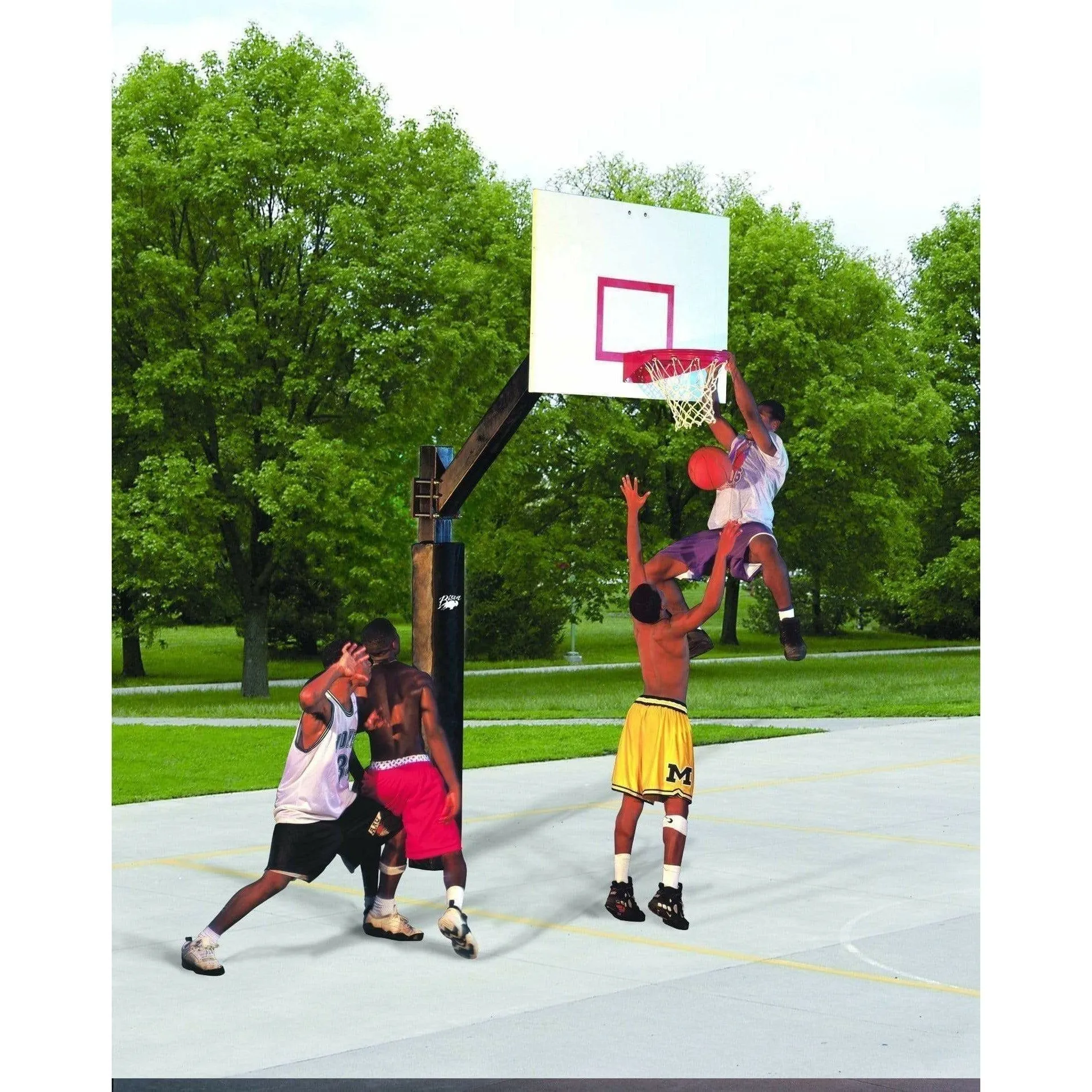 Bison 42" x 72" Steel Original Ultimate Playground Basketball Hoop BA871XL-BK