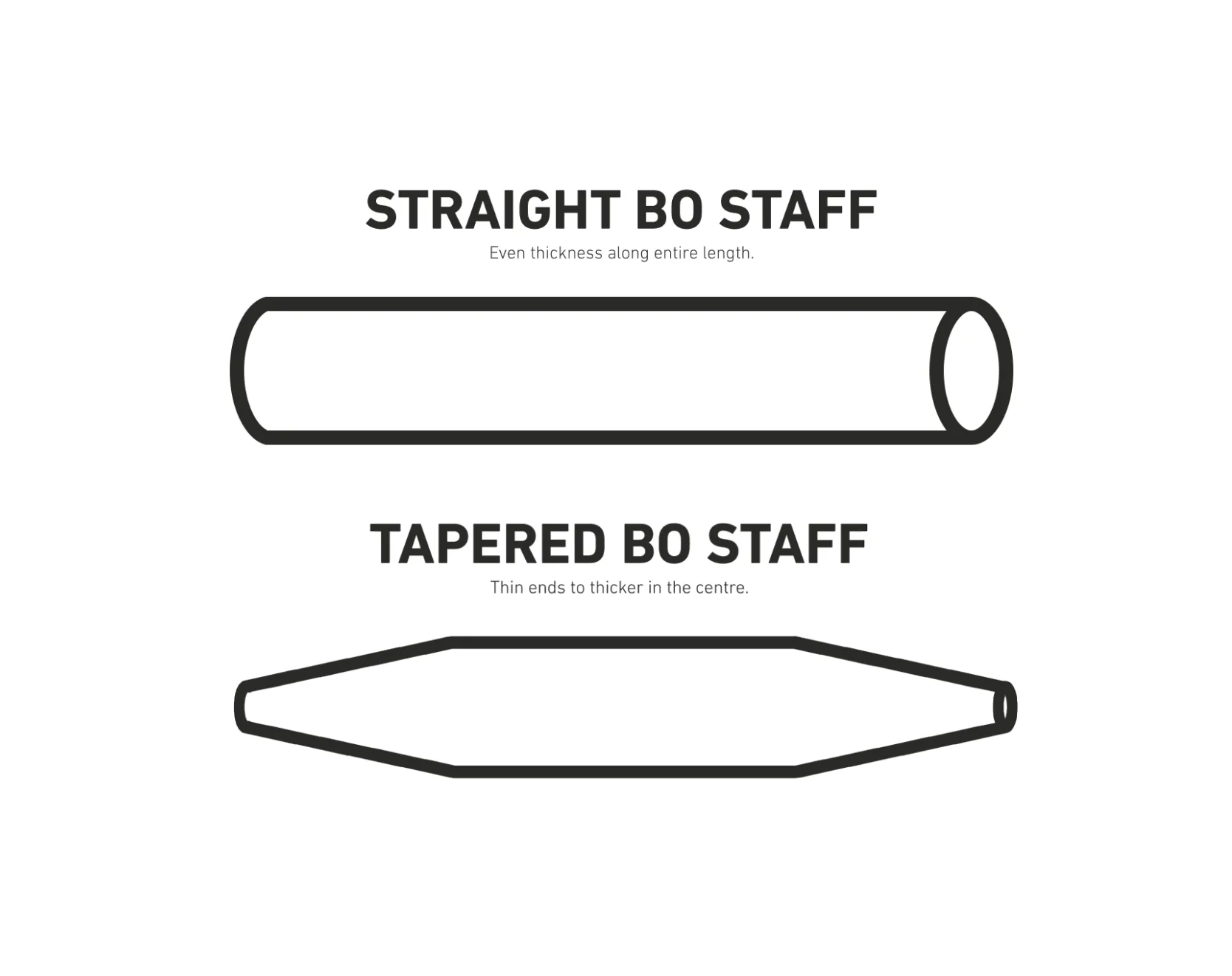 Bo Staff - White Wax 4ft 5ft Smai
