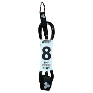 Channel Islands Hex Cord Standard Surfboard Leash - 8' x 1/4"/Black