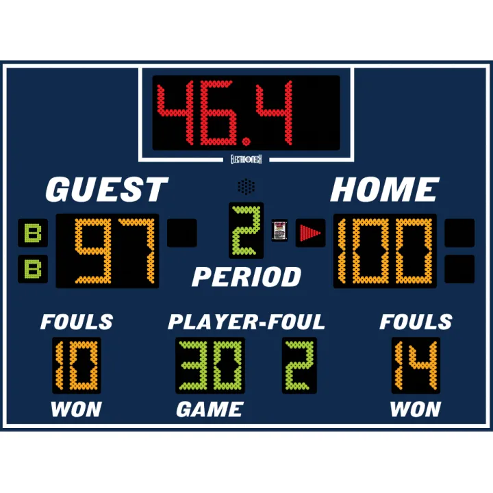 Electro-Mech LX2645 Basketball/Volleyball/Wrestling Scoreboard With Foul Info