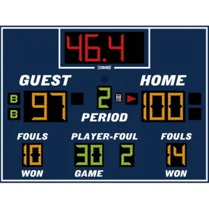 Electro-Mech LX2645 Basketball/Volleyball/Wrestling Scoreboard With Foul Info