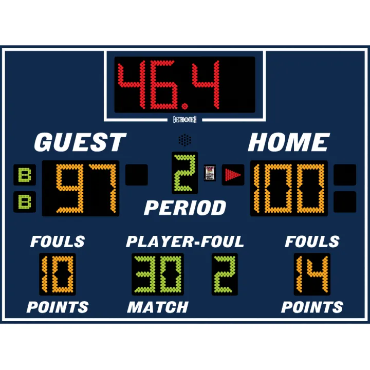 Electro-Mech LX2645 Basketball/Volleyball/Wrestling Scoreboard With Foul Info