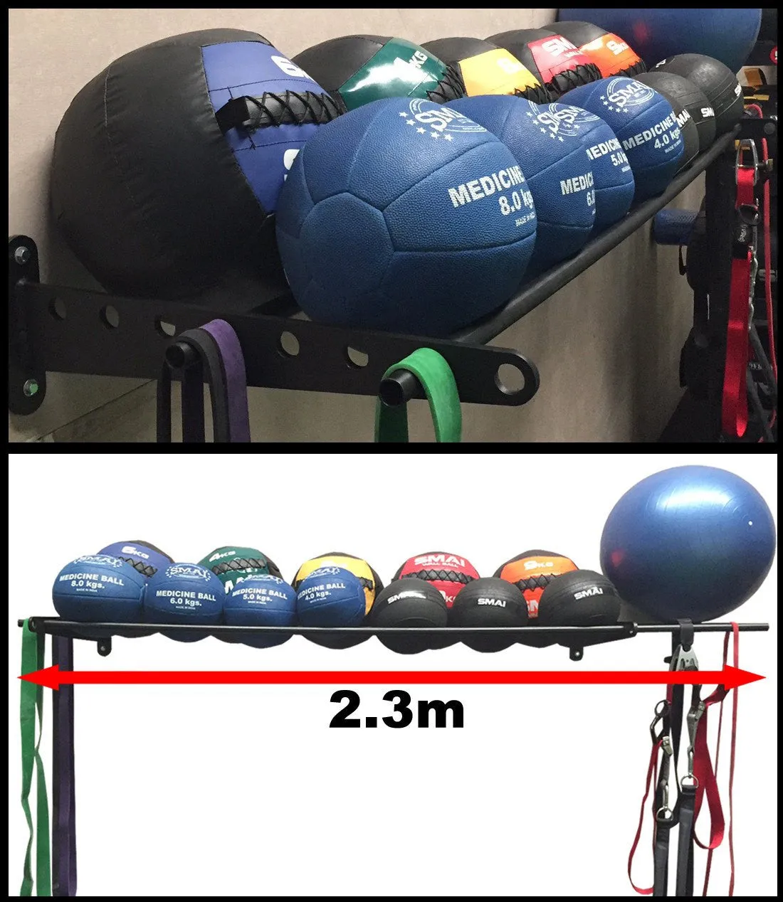 Exercise Ball Storage Rack - Wall Mounted Smai