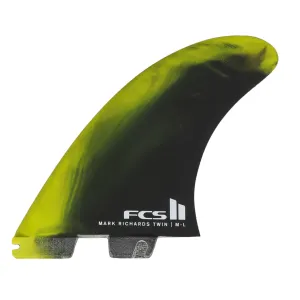 FCS II Mark Richards Performance Core 2 1 Surfboard Fins - Medium-Large/Cyber Lime Black