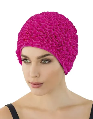 Frill Fabric Swim Cap
