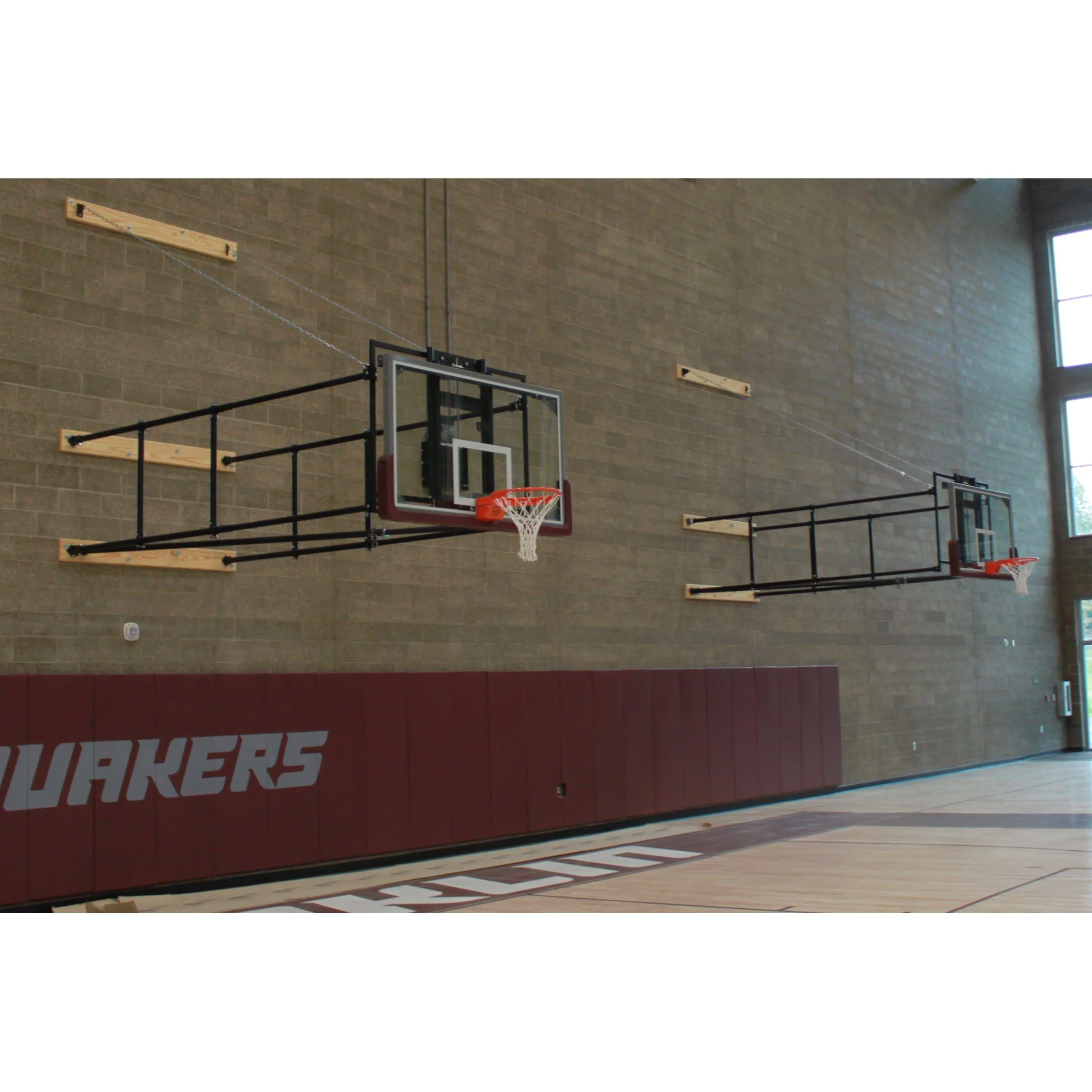Gared 42 X 72 Side Fold Basketball Wall Mounted Package w/ Manual Height Adjuster