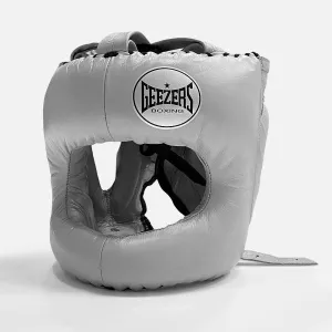 Geezers Elite Pro Bar Faced Headguard - Light Grey