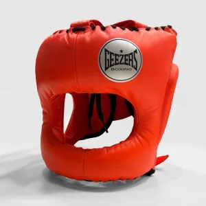 Geezers Elite Pro Bar Faced Headguard - Lumi Orange