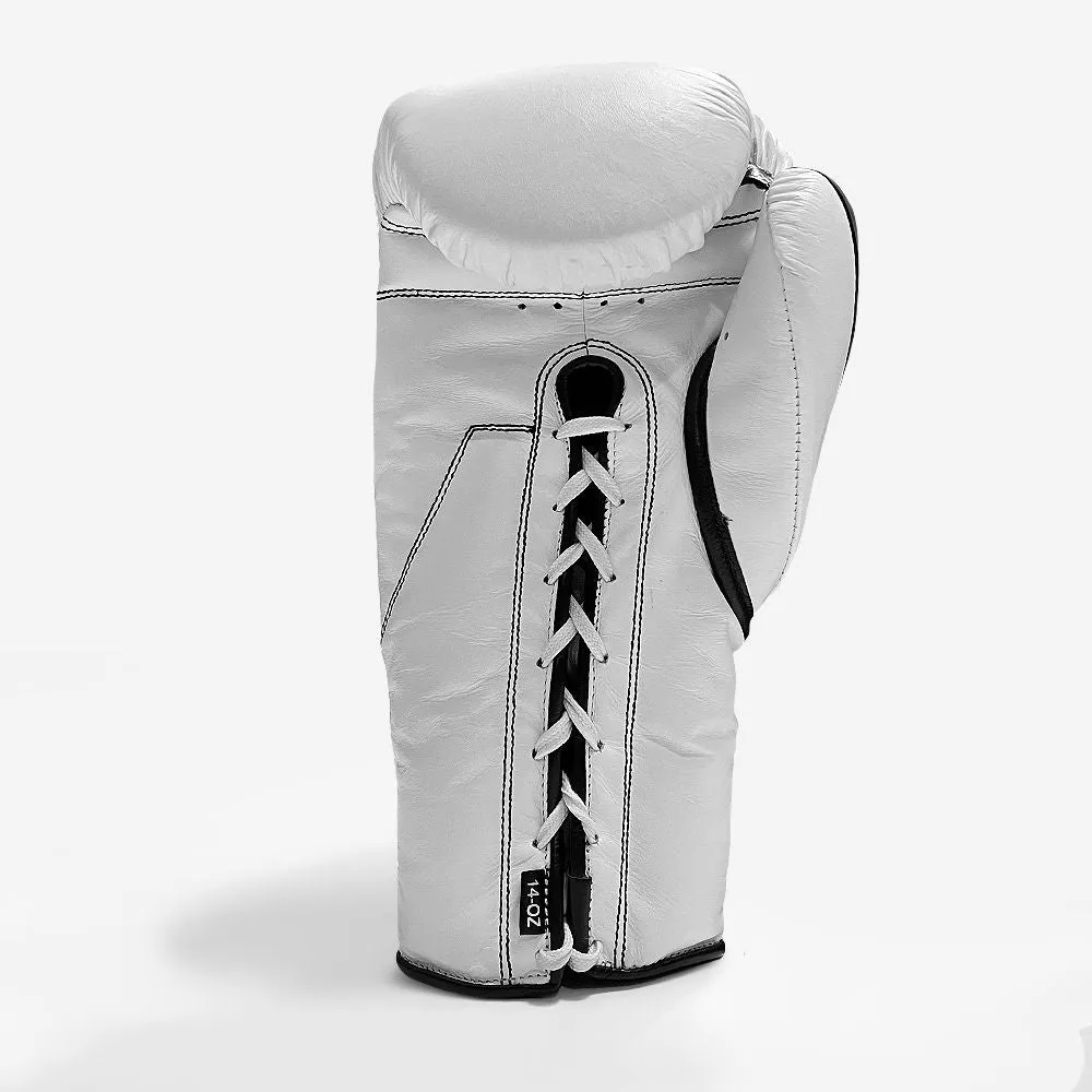 Geezers Halo Training/Sparring Boxing Gloves - Lace - White/Red/Black