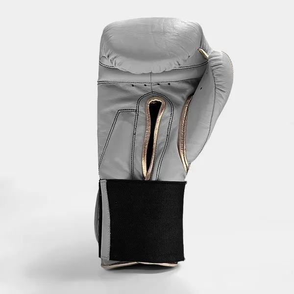 Geezers Halo Training/Sparring Boxing Gloves - Velcro Light Grey & Gold