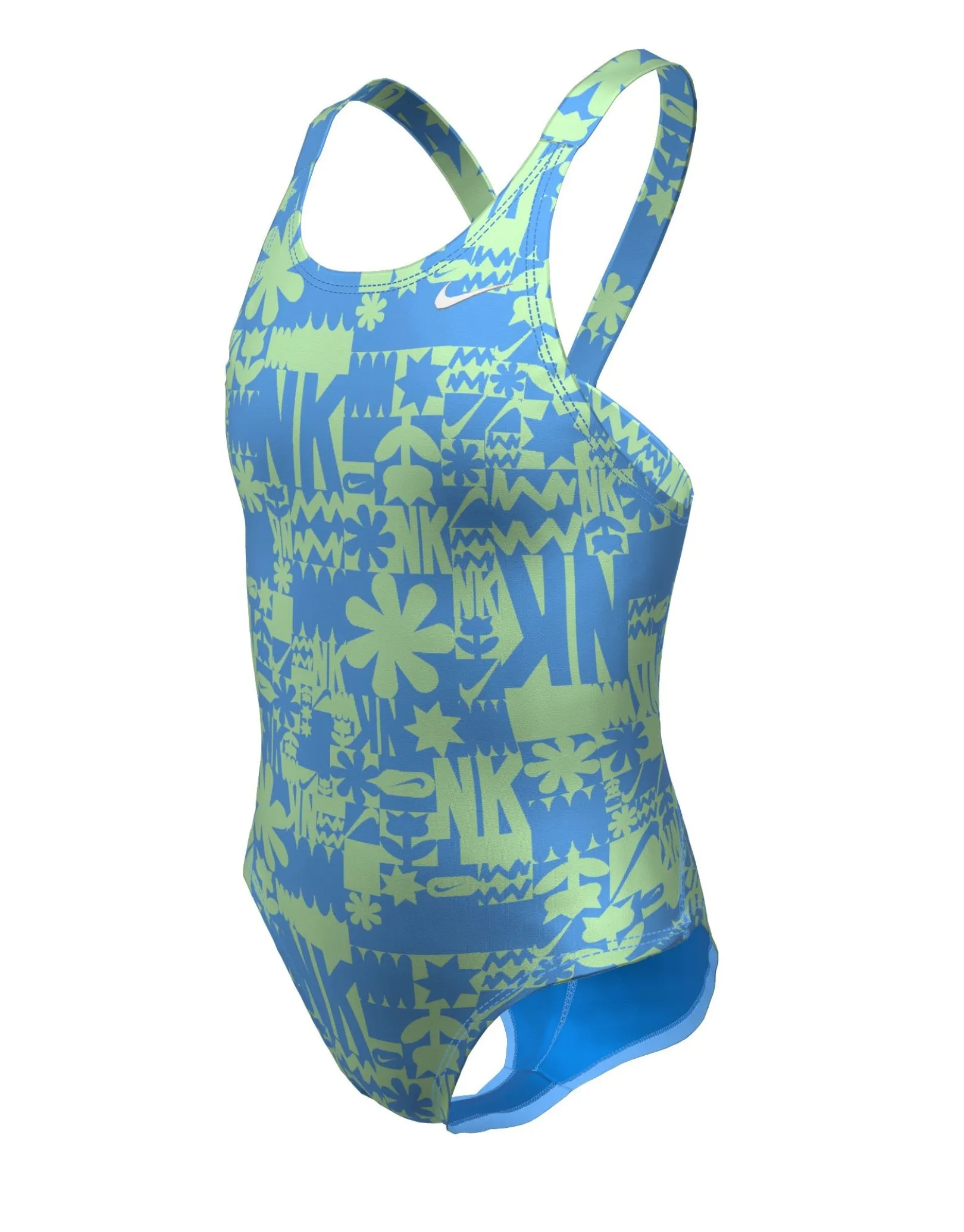 Girls Hydrastrong Multi Print Fastback Swimsuit - Vapor Green