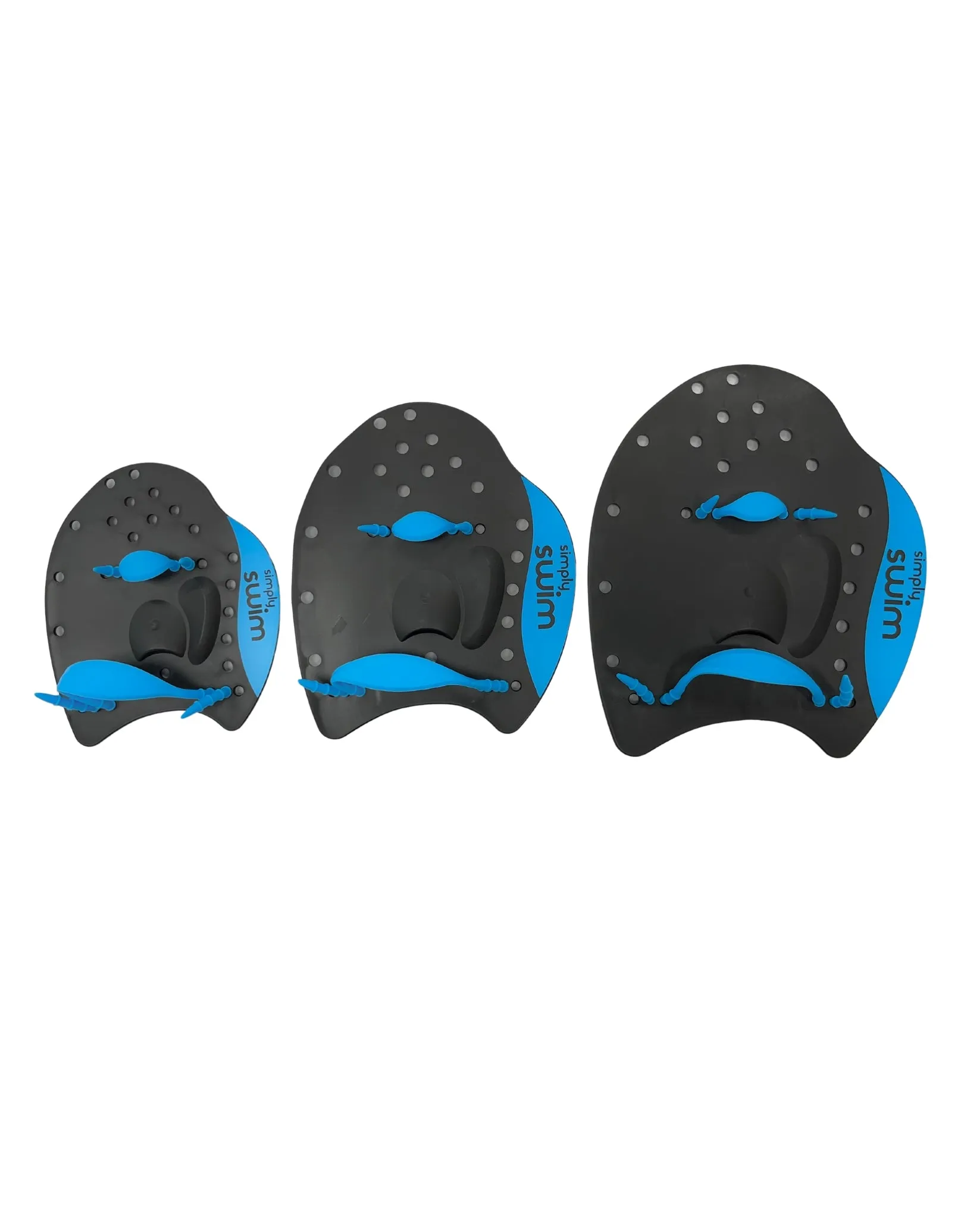 Hand Swim Paddles - Black/Blue - 3 sizes