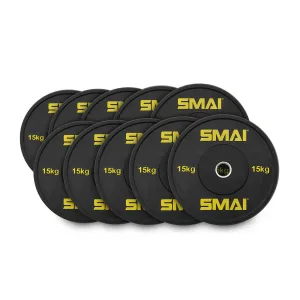 HD Bumper Plates Set - 5 pairs of 15kg (150kg) Smai