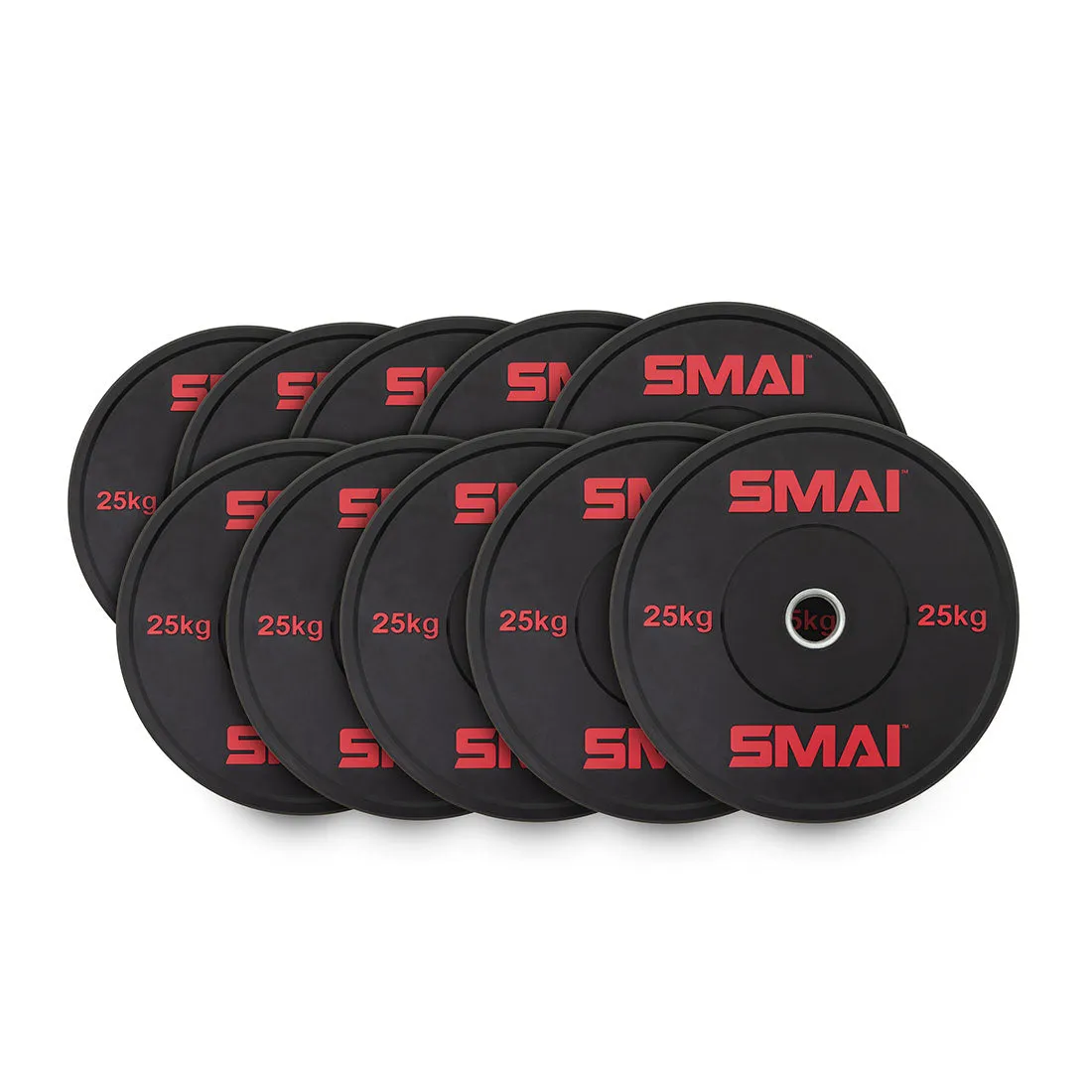 HD Bumper Plates Set - 5 pairs of 25kg (250kg) Smai