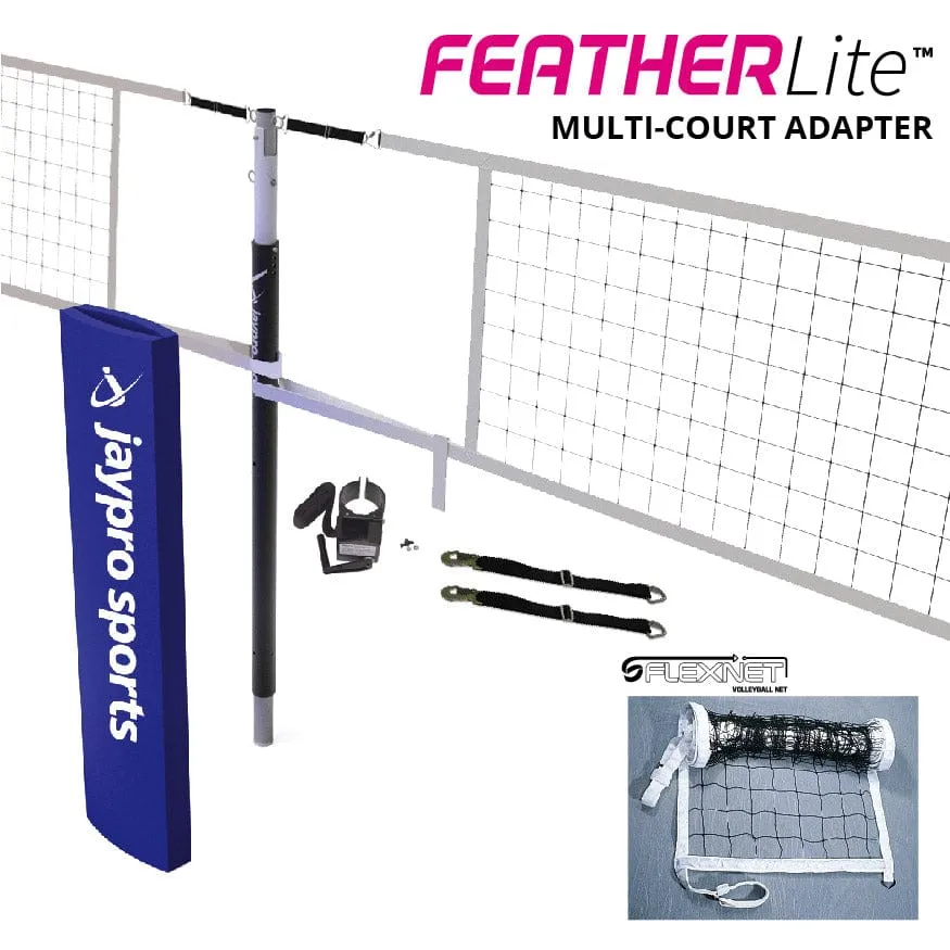 Jaypro FeatherLite Volleyball Net Center Upright System (3 in. Floor Sleeve) PVBC-450