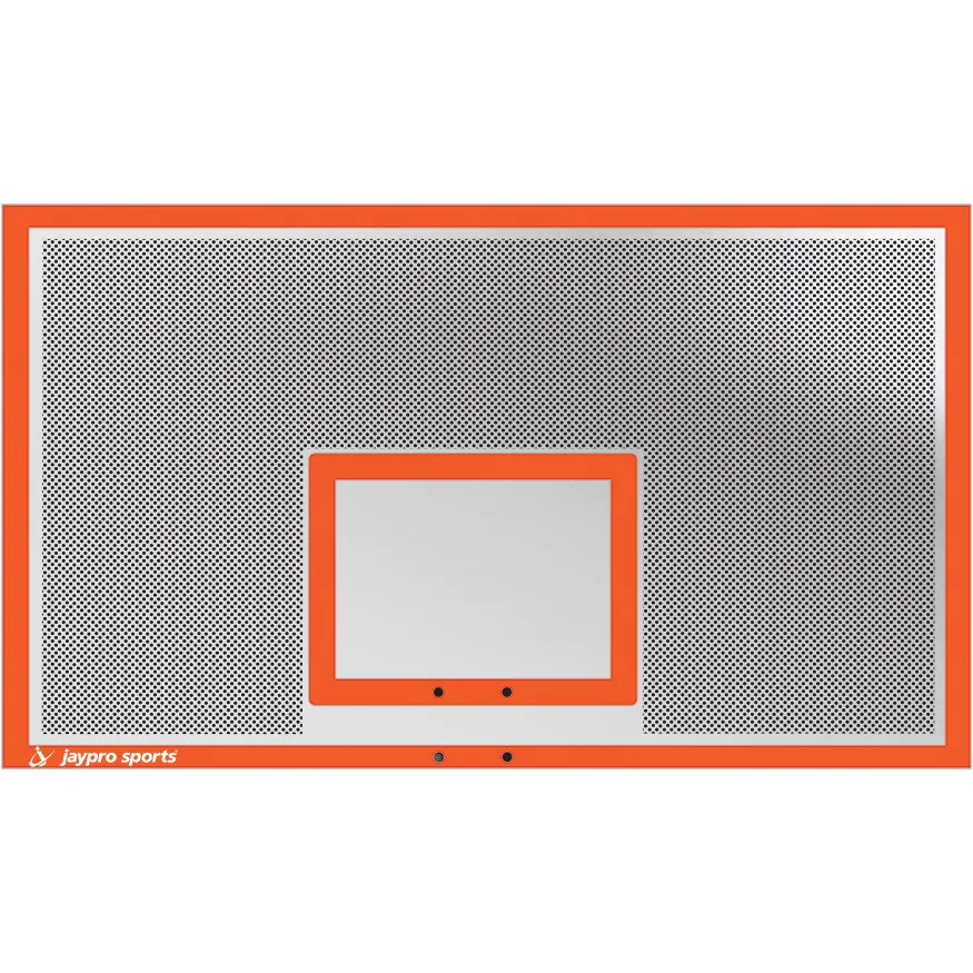 Jaypro Straight Post Basketball System (4-1/2" Pole with 4' Offset) 72"W x 42"H Perforated Steel Backboard