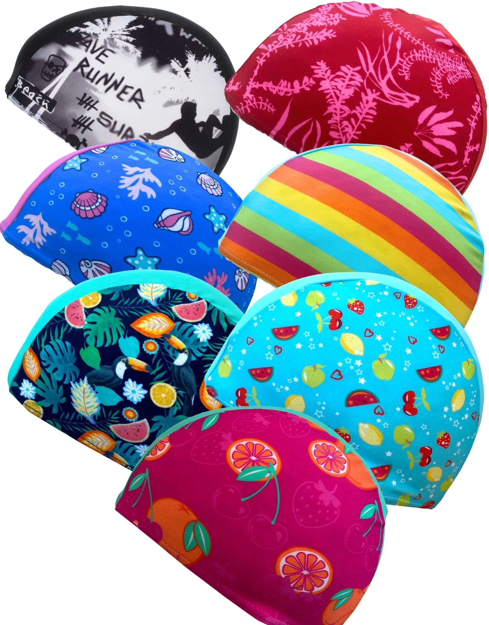 Junior Lycra Swim Cap - Multicoloured