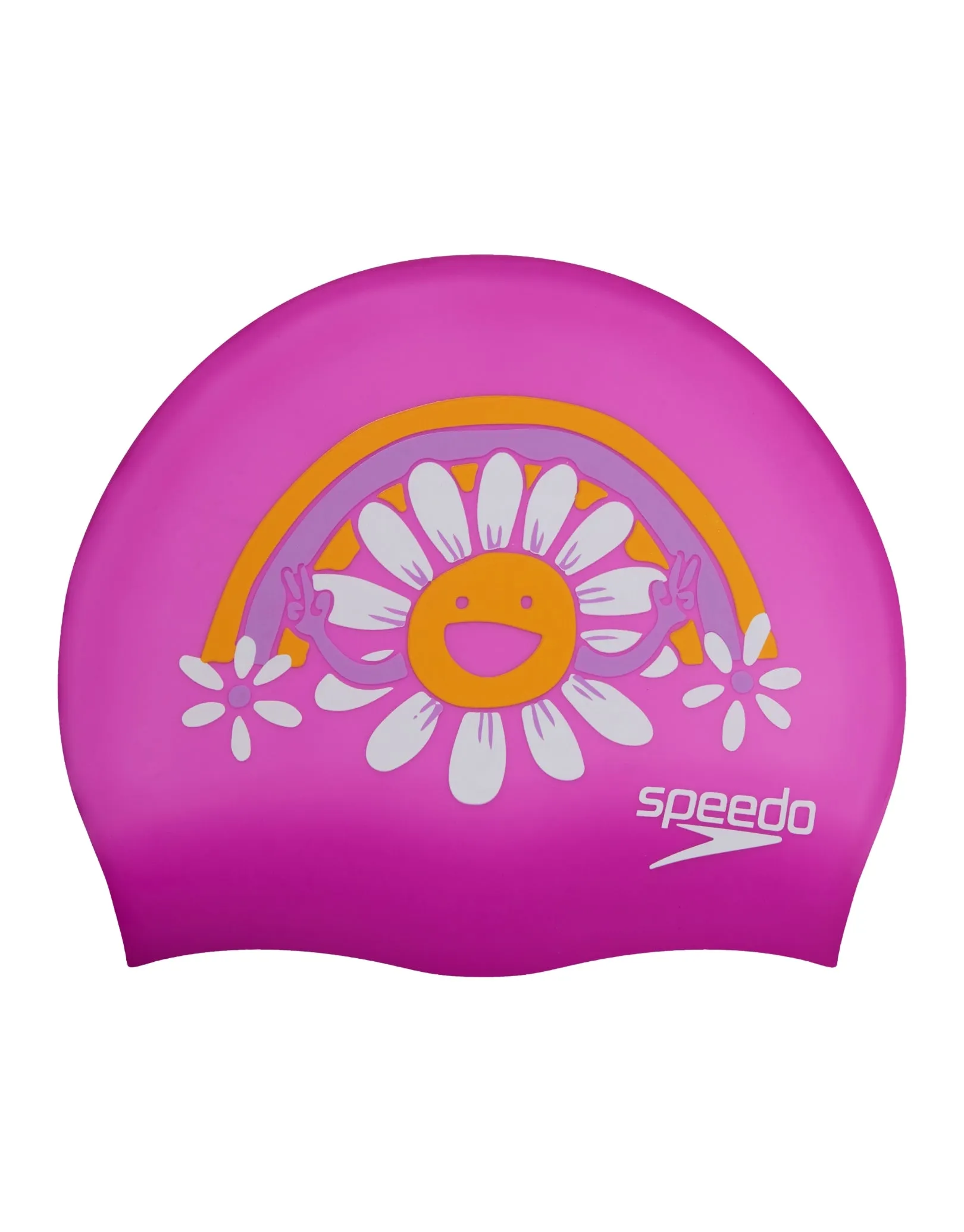 Junior Slogan Print Silicone Swim Cap