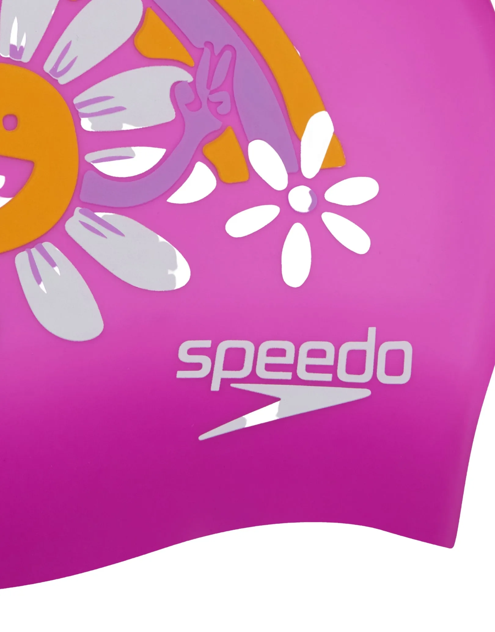 Junior Slogan Print Silicone Swim Cap