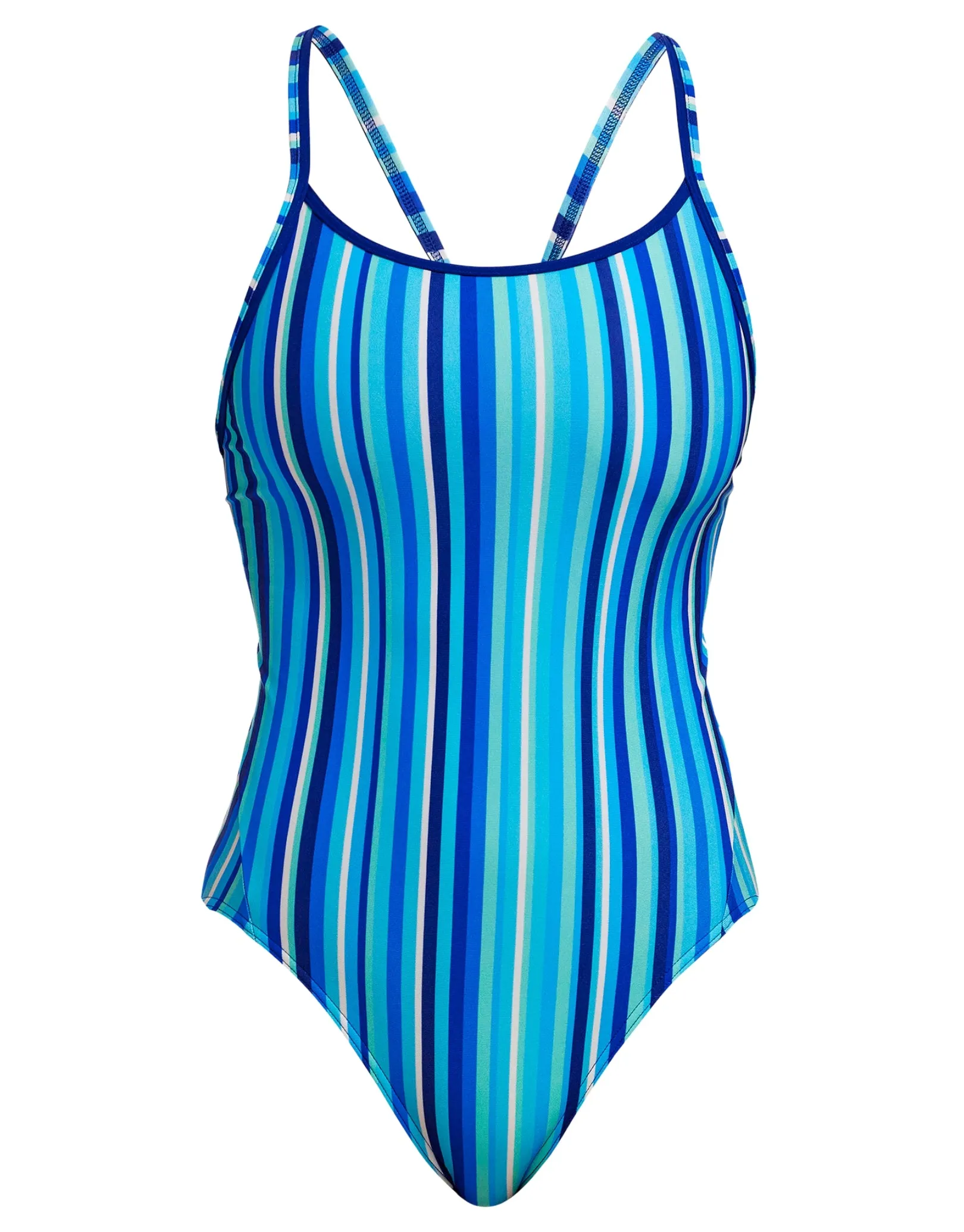 Lane Lines Diamond Back Swimsuit - Blue