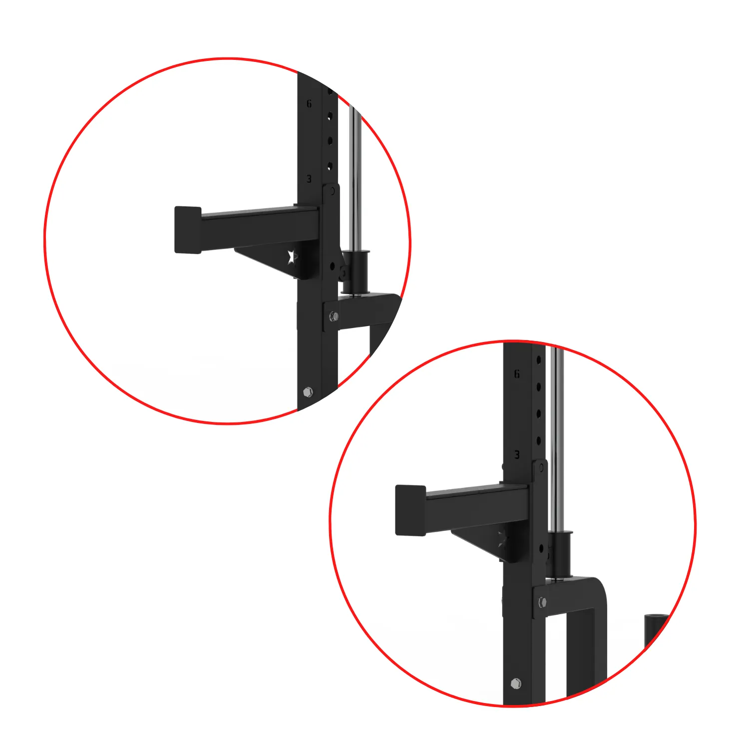 Muscle Motion Safety Spotter Arms for Valor Racks