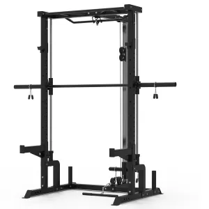 Muscle Motion Valor Modular Half Rack with Smith Machine and High Low Pulley