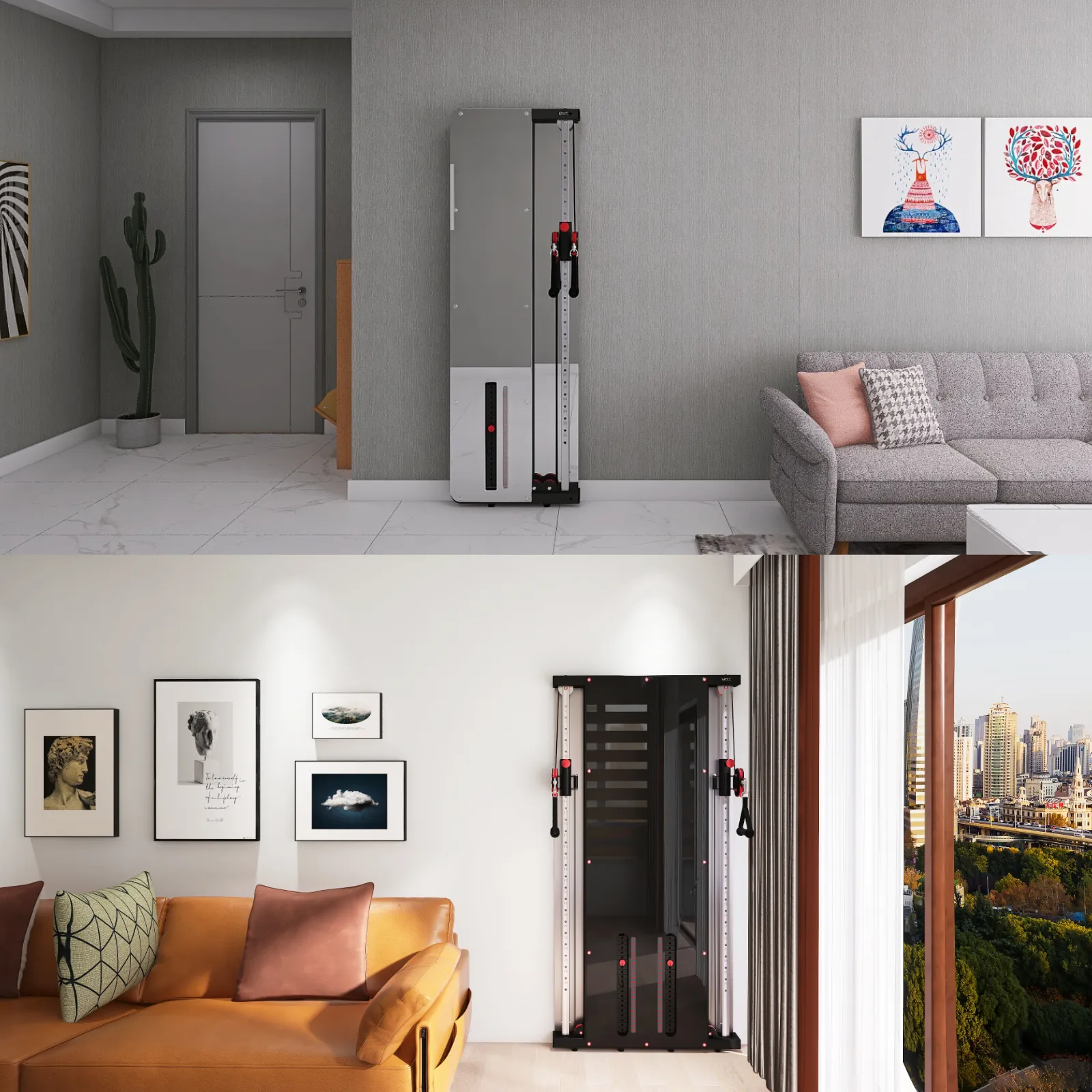 Muscle Motion Wall Mounted Functional Trainer-Double Stack - Lifestyle Series