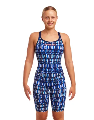 Perfect Teeth Fast Legs Legsuit - Blue