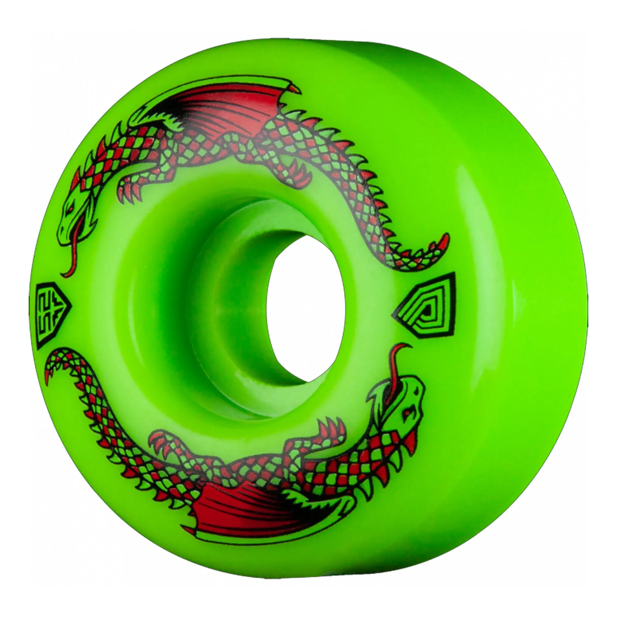 Powell Peralta DF Green Dragon 52mm 93a Skateboard Wheels - Green