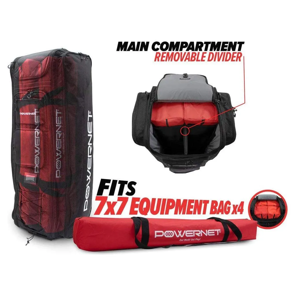 Powernet All Gear Transporter Rolling Baseball Equipment Bag for Coaches B007