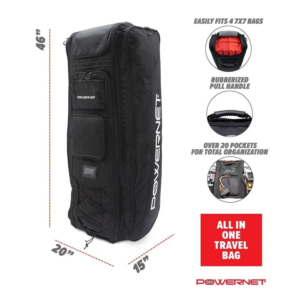 Powernet All Gear Transporter Rolling Baseball Equipment Bag for Coaches B007