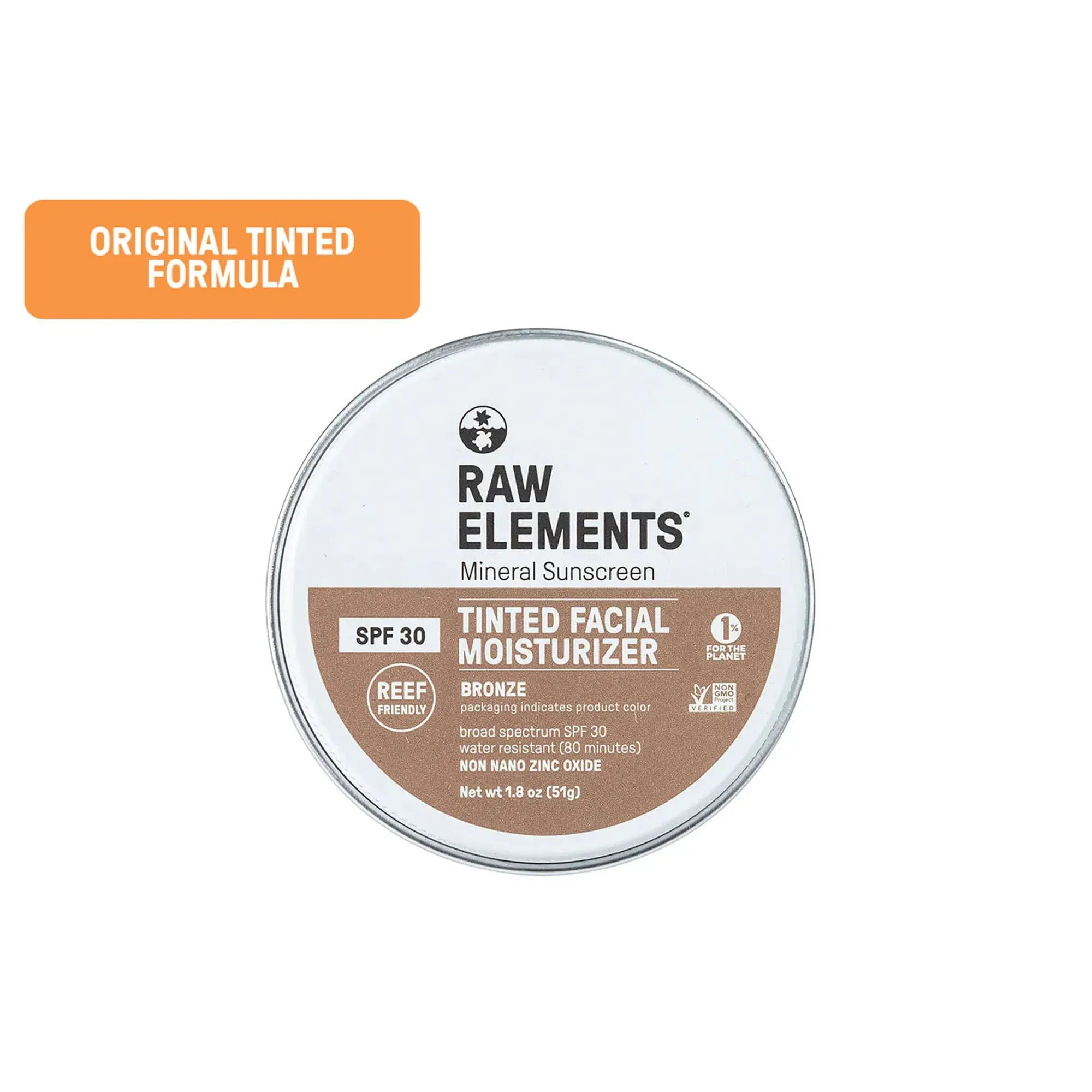 Raw Elements SPF 30 Tinted Face Moisturizer Sunscreen Tin - Bronze