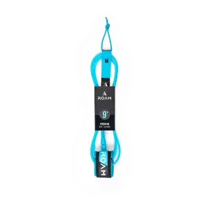 Roam Premium Longboard Ankle Surfboard Leash - 9'/Blue