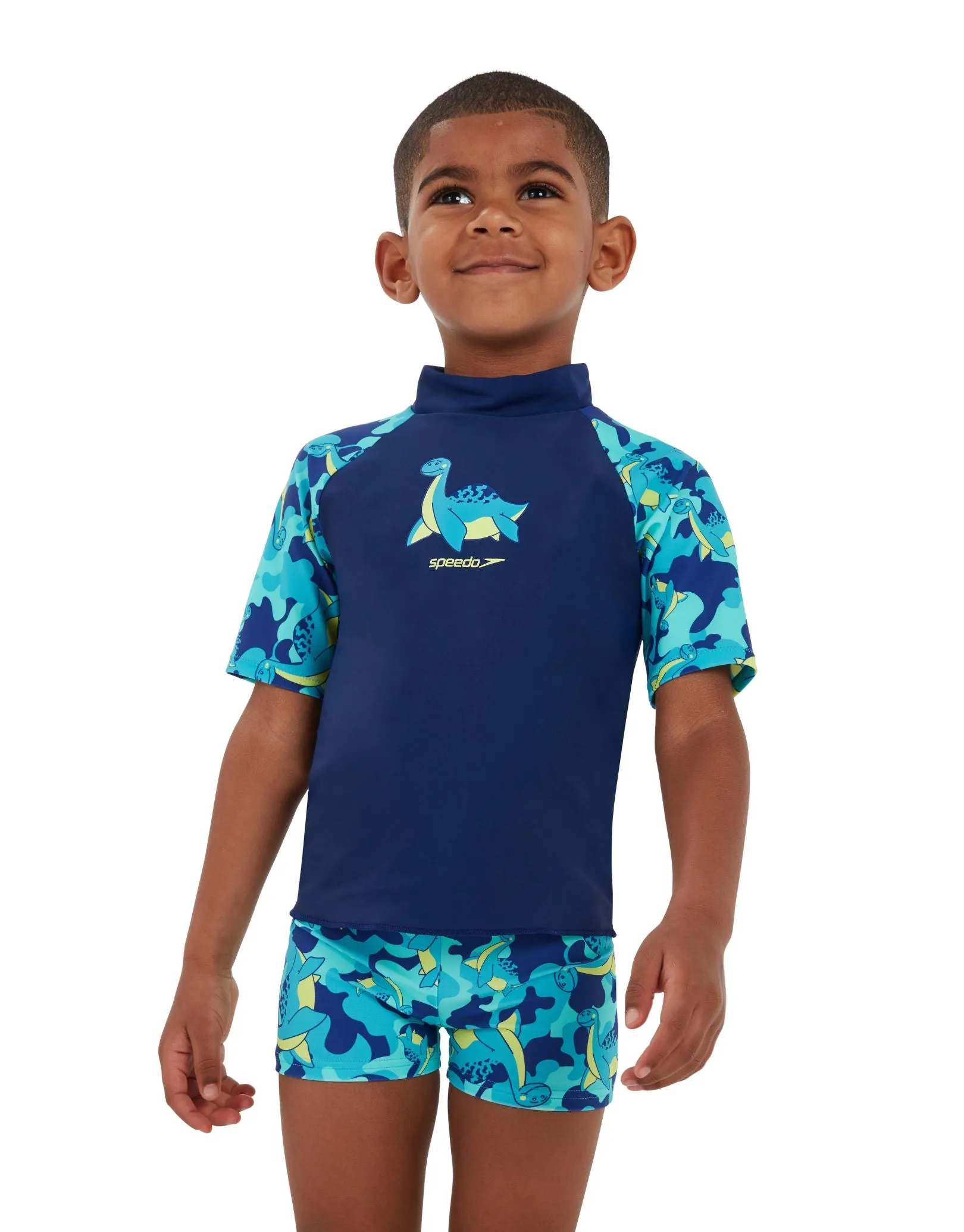 Tots Boys Printed Sun Protection Set - Blue