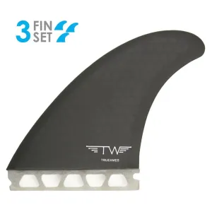 True Ames Tyler Warren Futures Tri Surfboard Fins - Medium/Smoke Hexcore