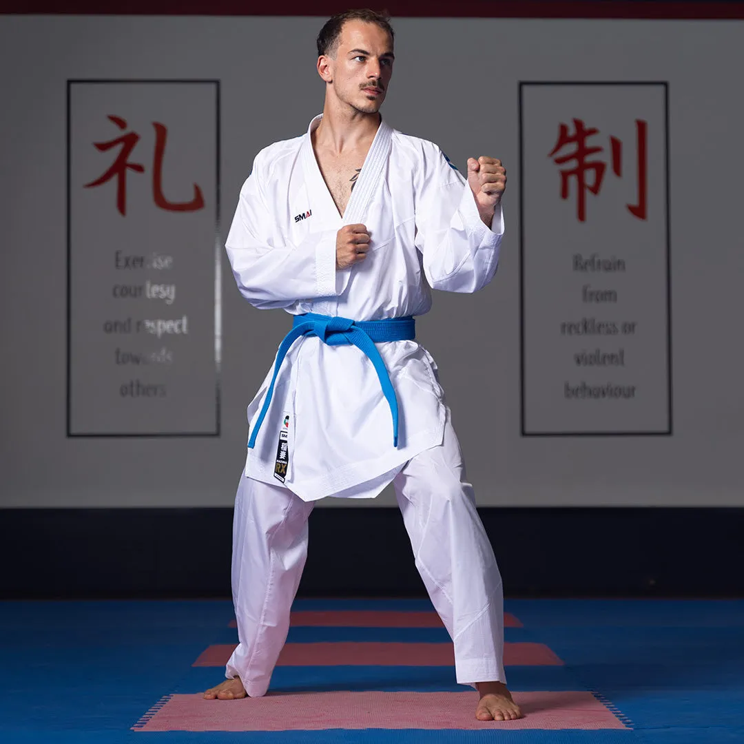 WKF Reversible Karate Uniform - 6oz Premium Kumite Gi - Inazuma RX Smai
